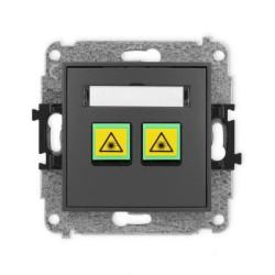 ICON Mechanizm gniazda światłowodowego/optycznego podwójnego grafitowy mat 28IGOP-2