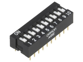 Przełącznik DIP-SWITCH Ilość sekcji 10 ON-OFF 0,025A/24VDC A6E-0101-N