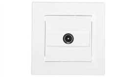 Gniazdo Antenowe Asfora Tv Końcowe 1Db Białe Z Ramką Eph3200121