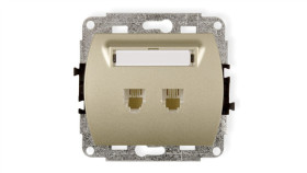 Trend Gniazda Telefoniczne Podwójne 2Xrj11, 4-Stykowy Złoty 6Gt-2