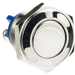 Vandal-proof pushbutton, 1 pole, silver, unlit , 2 A/48 V, mounting Ø 16.2 mm, IP65, MP0042/1
