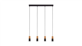 Lampa Wisząca Eliot Kolor Jasne Drewno/ Czarny Mat Metal/Drewno, Aluminium,...