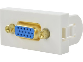 Gniazdo monitorowe SVGA 15pin moduł 1M 22,5x45 biały Mediabox