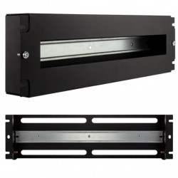 Panel dystrybucji napięć RACK 19" 3U szyna montażowa TS35 TH35 czarny
