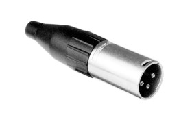 Złącze XLR 3 -pinowe Montaż na kablu XLR Męski Czarny, srebrny