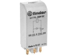 Moduł EMC LED zielony + dioda 110-220V DC polaryzacja A1+ 99.02.9.220.99