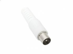 Wtyk antenowy prosty biały długi