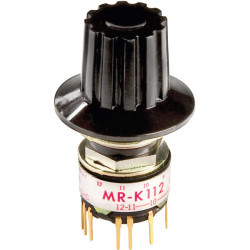 NKK MRK112-A 0.1A IP67 1/2&quot; Dia Rotary Switch 2-12 Positions 28V