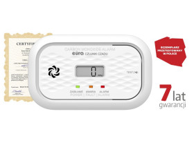 Czujnik czadu EURA CD-72A2v7300- DC 3V (2x LR6) LCD 7 lat gwarancji test 300 ppm A21A472 EURA-TECH
