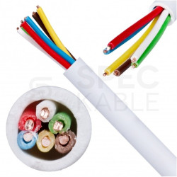 Kabel alarmowy YTDY 6x0,5mm biały 100V domofonowy drut Elektrokabel