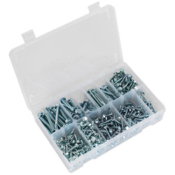 Sealey AB061SDH Self Drilling Screw Assortment 410pc Hex Head Zinc DIN 7504K