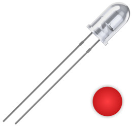 LED, THT, Ø 5 mm, red, 625 nm, 2500 mcd, 25°, 2111O178