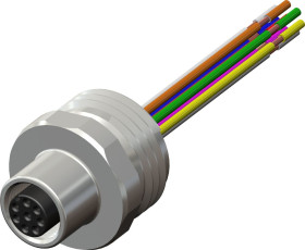 Przemysłowe złącza okrągłe 8-pinowe M12, panelowe Wtyczka, gniazdo RS PRO