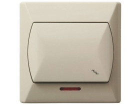 AKCENT Wyłącznik schodowy podświetlany beżowy ŁP-3AS/01 OSPEL