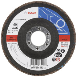 Bosch Accessories 2608606752 X551 Tarcza lamelkowa Średnica 115 mm Średnica otworu 22.33 mm Wielkość ziarna 40 stal 1 sz
