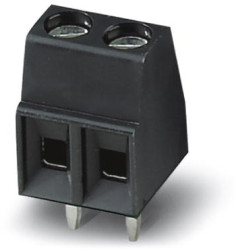PCB terminal, 2 pole, pitch 3.81 mm, AWG 26-16, 13.5 A, screw connection, black, 1985823