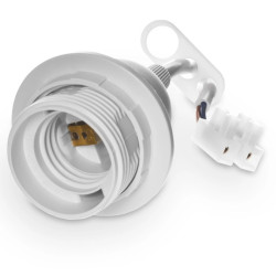 Oprawa E27 Biała z przewodem Plastikowa z kołnierzem, OE-27KZP 230V/4