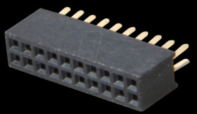 2x 10-pin socket terminal strip, straight, RM 1.27