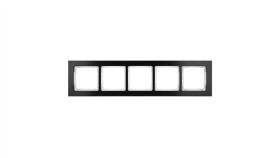 Deco Ramka Uniwersalna Pięciokrotna - Aluminium Szczotkowane (Ramka: Czarna...