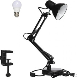 Lampka biurkowa czarna E27 z klipsem kreślarska AJJ-LB-E27 TradElectra