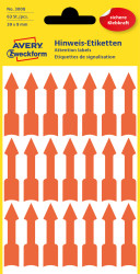 3008 Arrow labels, 39 x 9 mm, orange