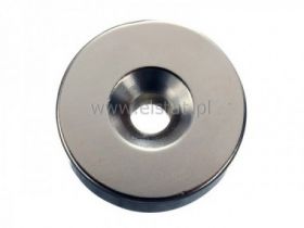 Magnes neodymowy okrągły 8x2,7mm + otwór 6/3mm