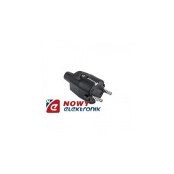 Wtyk typu niemieckiego 16A/230V (gumowy czarny)2209