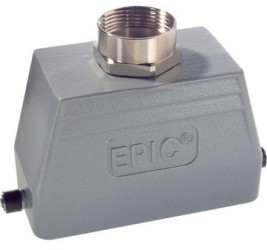 Grommet housing, size HB10, aluminum alloy, PG16/PG21, straight, longitudinal bow locking, IP65, 10040700