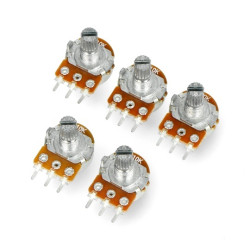 Potencjometr obrotowy 10kΩ liniowy 1/8W - 5szt.
