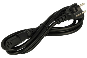 Kabel; zasilający; AK01k; wtyk sieciowy CEE 7/7 prosty; gniazdo IEC C13 IBM proste; 1,8m; czarny; 3 żyły; 0,75mm2; 10A; PVC; okr