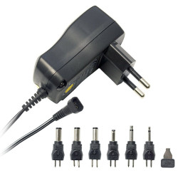 Zasilacz imp.uniw. 3-12V 300mA 3/4,5/5/6/9/12V DC, 6 końców.