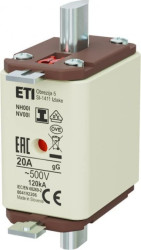 Wkładka bezpiecznikowa - zaczepy izolowane NH00/I 20A gG 500V 004192206 /3szt./