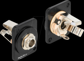 86790 D-type module, 6.35 mm 3 pin jack socket / solder connection