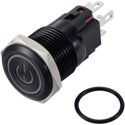 TruComponents 782592 Pushbutton ,Panel Mount,Off/On,SPDT,Solder,IP65
