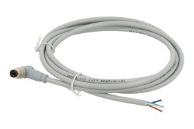 Wtyk z przewodem; 42-10056; M8-4p; 4 tory; kątowe 90°; z przewodem 2m; 0,25mm2; szary; IP67; 3A; 30V; Conec; RoHS