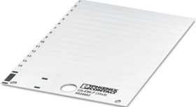 PVC device marker, (L x W) 9 x 34.65 mm, white, carrier card with 45 pcs, 0828802