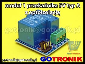 Moduł 1 przekaźnika 5V typ A z optoizolacją