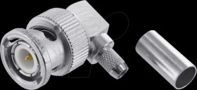 100023340 BNC angled plug, 50 ohms, for RG-223/U
