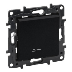 Niloe Step Przycisk pojedynczy 6A podświetlany z symbolem dzwonka czarny 863510