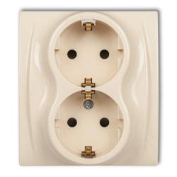 LOGO Gniazdo podwójne z/u SCHUKO beżowy 1LGP-2sp