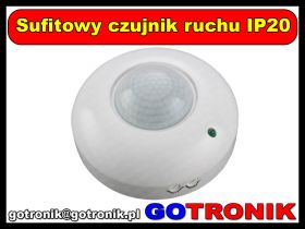 Sufitowy czujnik ruchu 360 stopni IP20