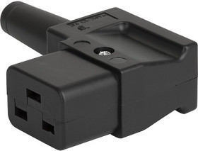 Jack C19, 3 pole, cable assembly, screw connection, 1.5 mm², black, 4790.1100