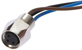 AV98A213, akcesoria, Wbudowane gniazdo, kompletne, 36V, -25-90C, M8 3pin, IP68, Mocowanie śrubowe M8, Długość żył 0,5m