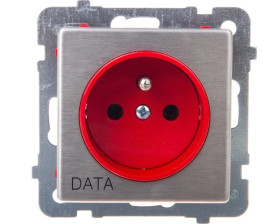 SONATA Gniazdo pojedyncze z/u DATA stal inox GP-1RMZD/m/37