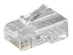 Wtyczka RJ45 do kabla płaskiego, 8-biegunowa do zaciskania na...