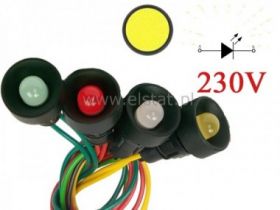 Kontrolka żółta LED 20mm 230VAC