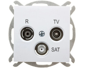 Sentia Gniazdo antenowe RD/TV/SAT końcowe bez ramki IP20 białe 1453-10