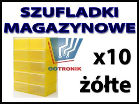 ZÓŁTE szufladki warsztatowe magazynowe 10 sztuk