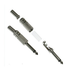 Wtyk Jack 6,3 Mono, metal srebrny