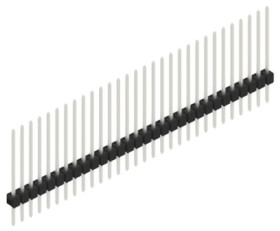 Pin header, 30 pole, pitch 2.54 mm, straight, black, 10046882